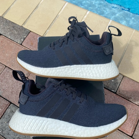Mens Adidas Originals NMD_R2 - Grey Utility Black main image 4